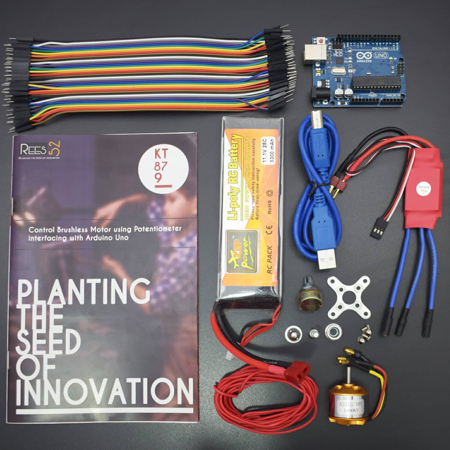 Control Brushless Motor using Potentiometer interfacing with Arduino Uno - KT879