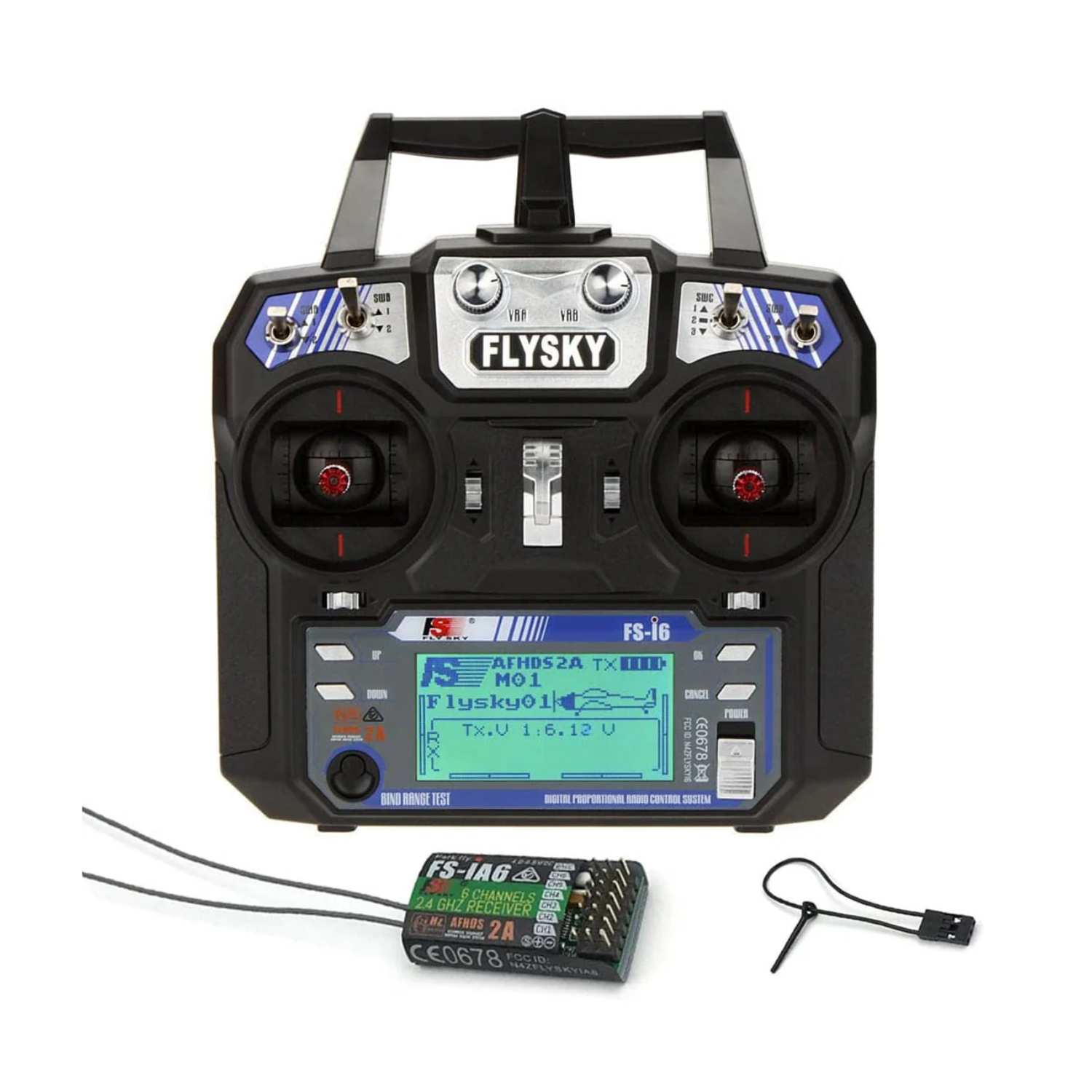 FlySky FS-i6 Transmitter Receiver FS-i6 2.4G 6CH PPM RC Transmitter With FS-iA6B Receiver For RC Helicopter Plane Quadcopter - RS127