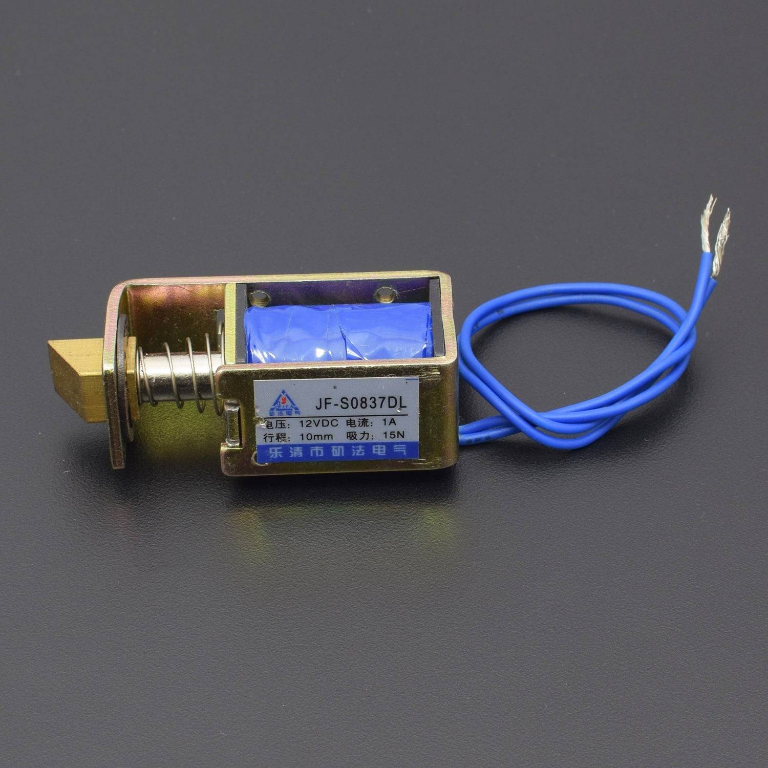 JF-S0837DL DC 12V 1A 15N Pull Push Open Frame Solenoid Electromagnet for Locks - AB101