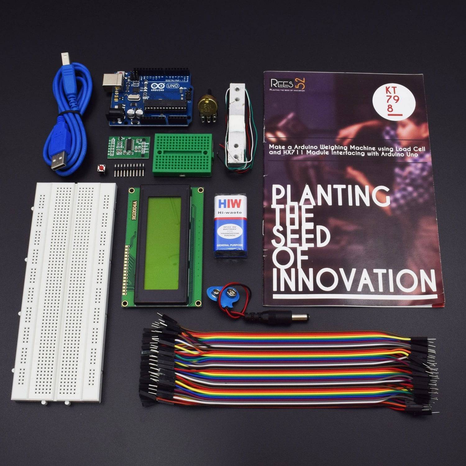 Make an Arduino Weighing Machine using Load cell and HX711 Module interfacing with Arduino uno - KT798