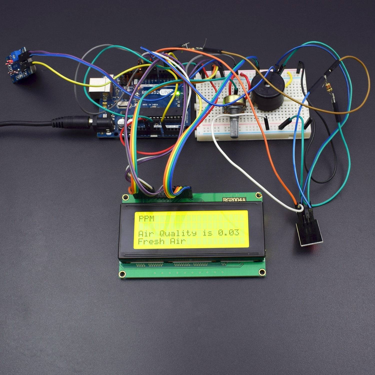 Make an IOT Based Air Pollution Monitoring System using Arduino Uno, IOT Project For Beginner - KT850