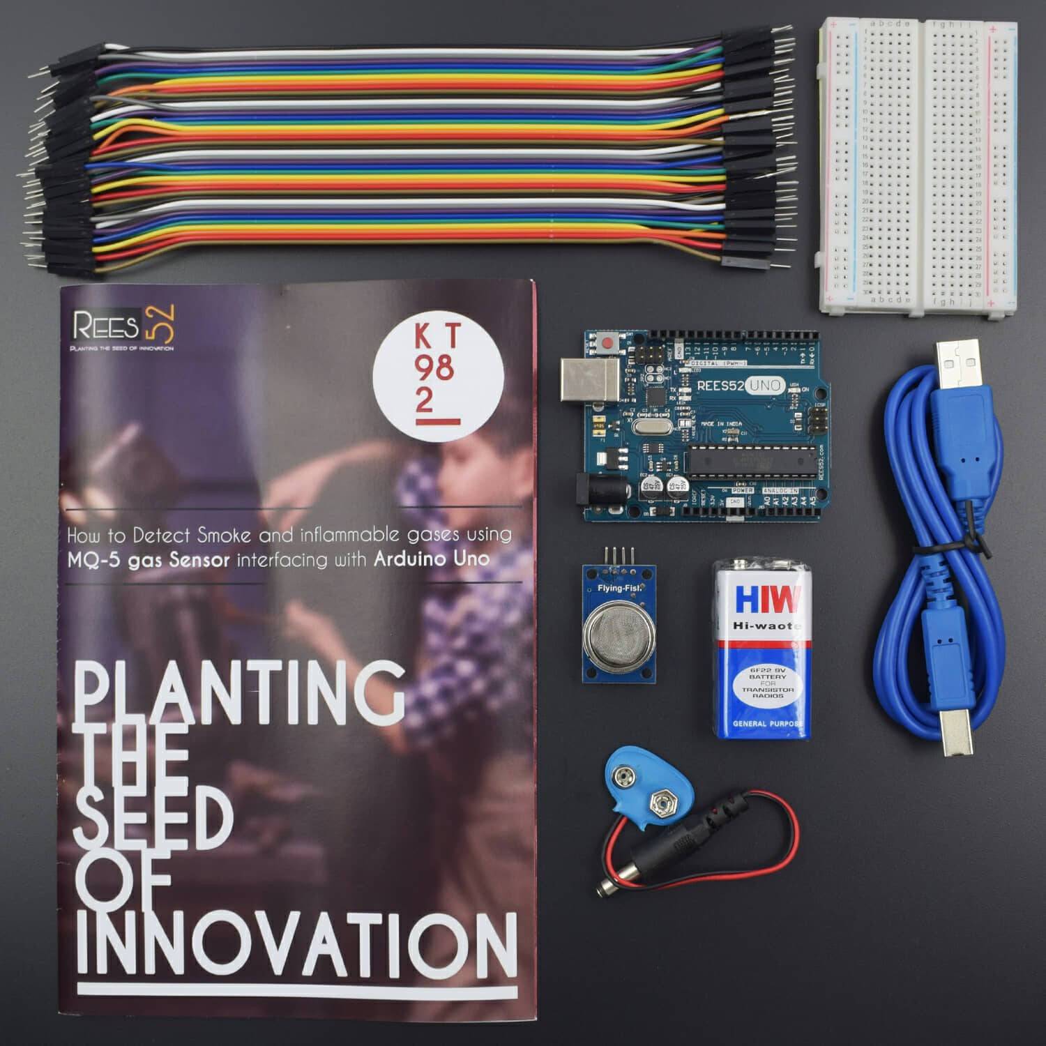 How to Detect Smoke and inflammable gases using MQ-5 gas Sensor interfacing with Arduino Uno - KT982