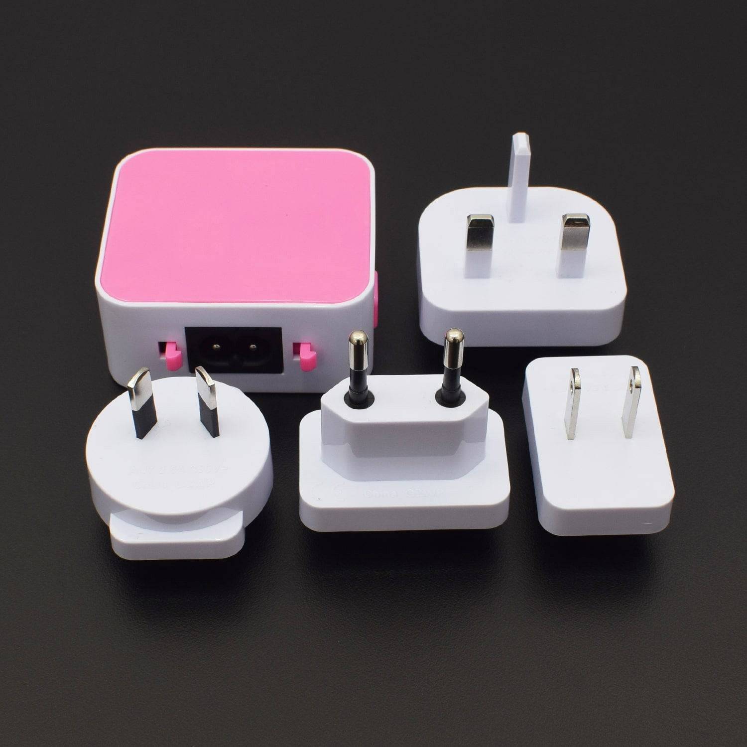 4 USB Ports Worldwide Travel Charger Adapter with Universal Plug Kit - RS525