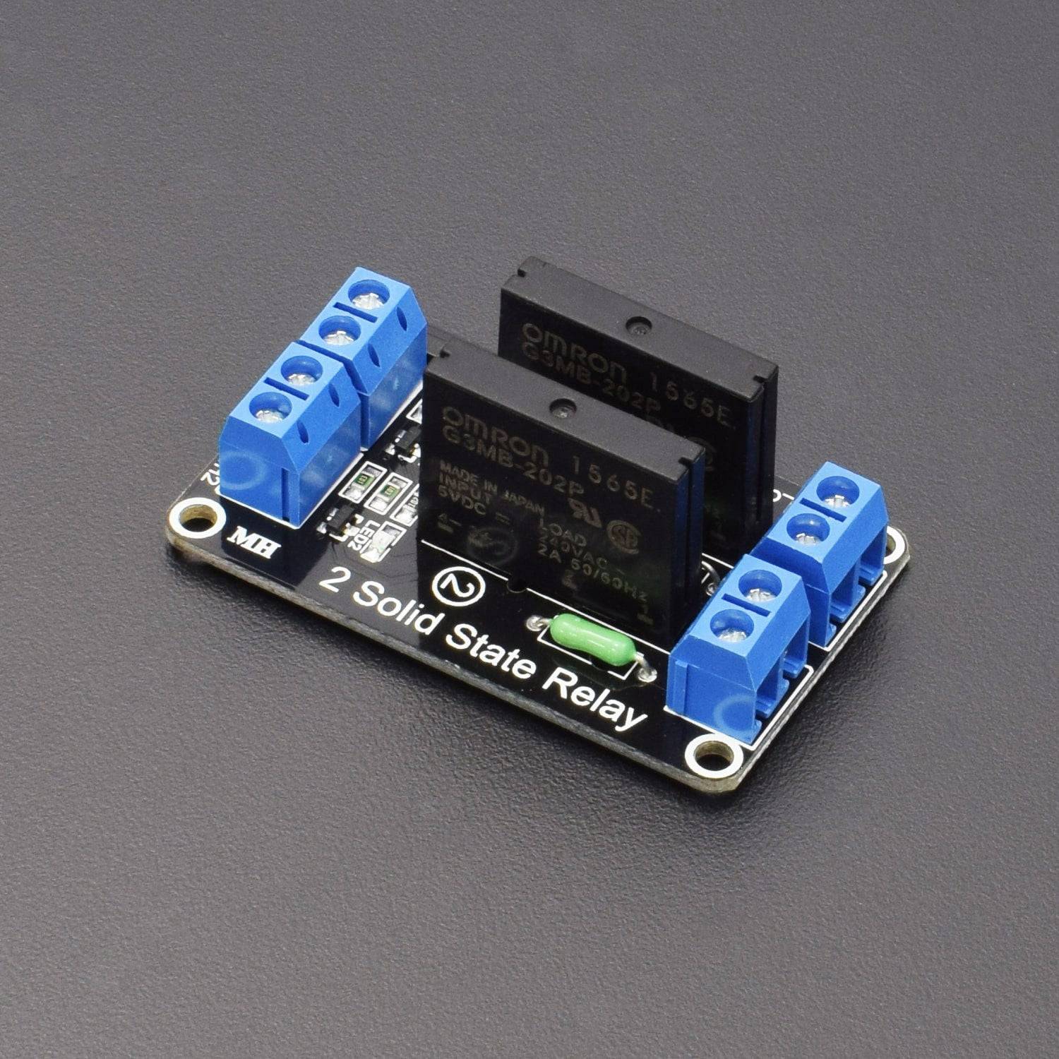 5V 2 Channel G3MB-202P Solid State Relay Module 240V 2A Output with Resistive Fuse - NA168
