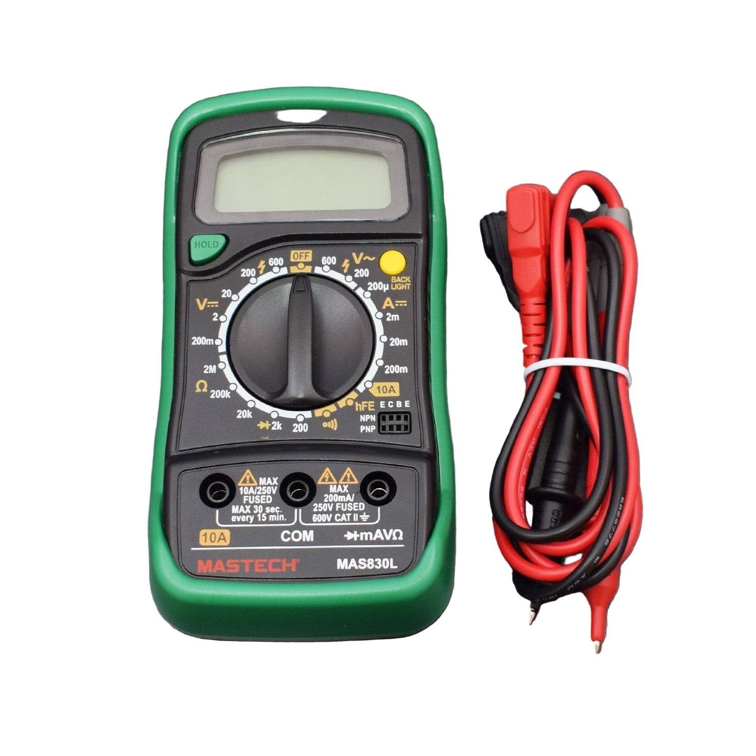 MAS830L Digital Multimeter - Multi meter with Probes, Original - RS1109