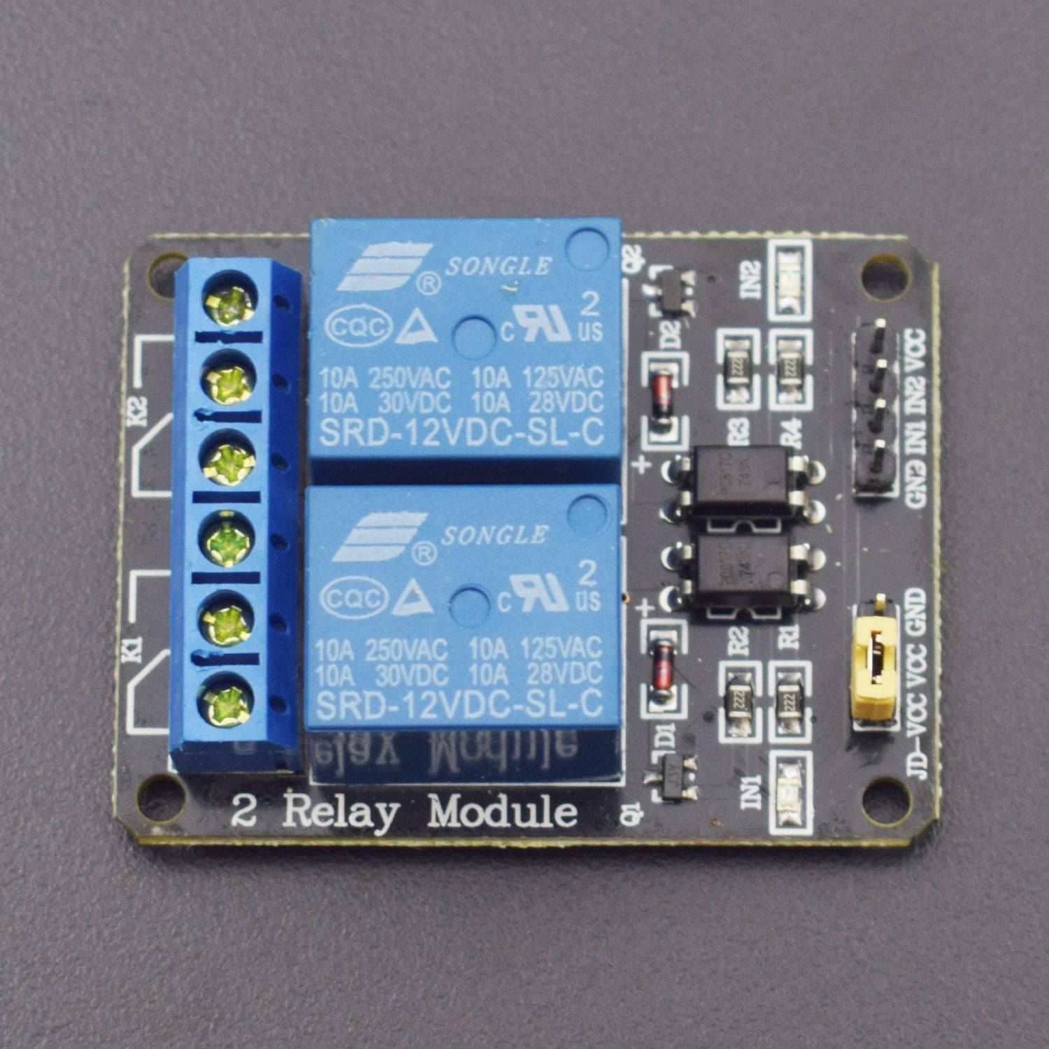 DC 12V 2 Channel Relay Module With Isolated Optocoupler High and Low Level H/L Level Trigger Module for Arduino -NA189