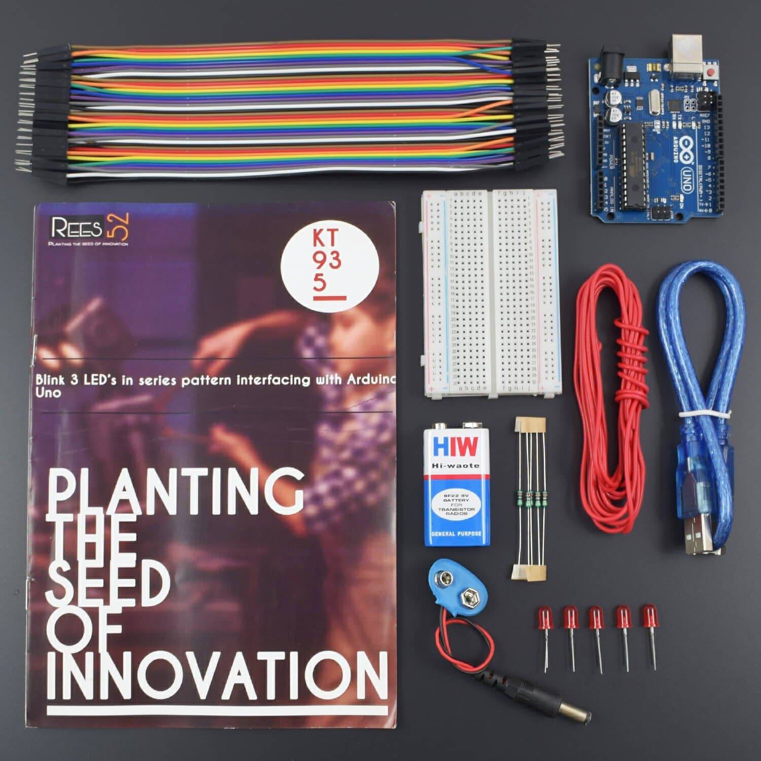 Blink 3 LED's in series pattern Interfacing with Arduino Uno - KT935