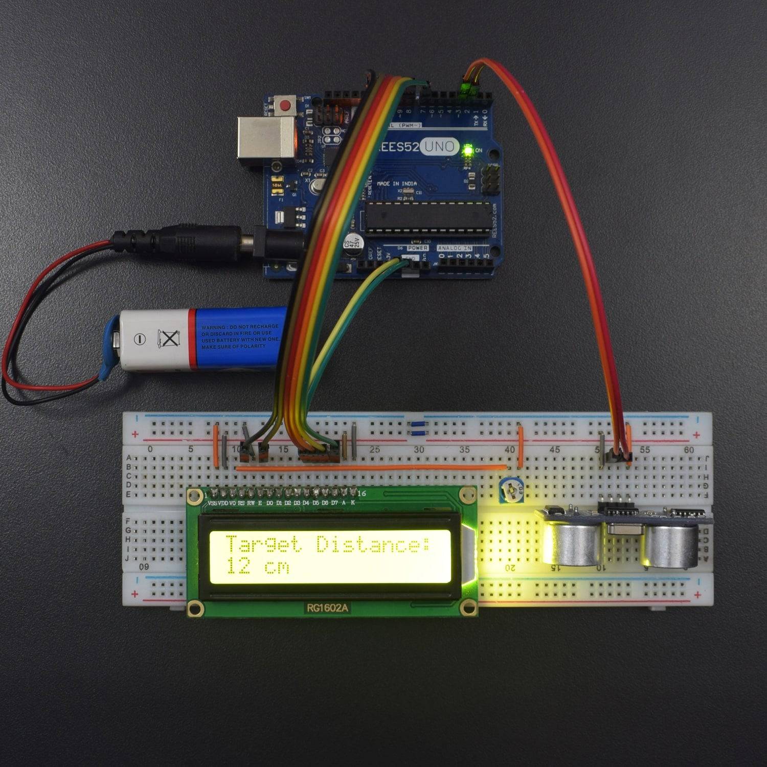 Measuring the distance using HC SR-04 and Display the Data on LCD interfacing with Arduino uno - KT930