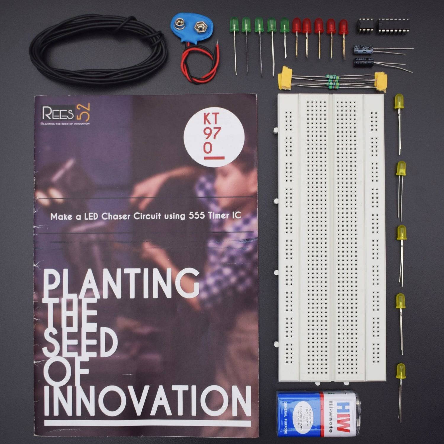 Make a Led Chaser Circuit using 555 Timer IC - KT970