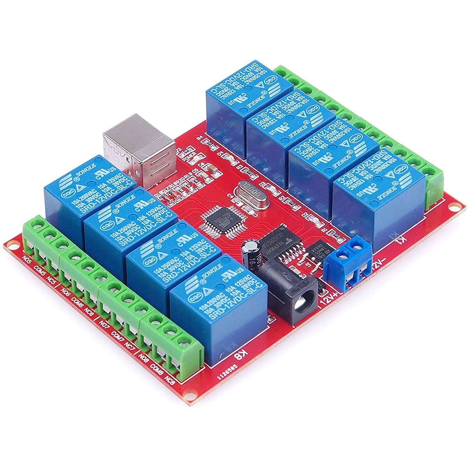12V 8-Channel Relay Module For Computer USB Control - PC Intelligent Controller - NA286