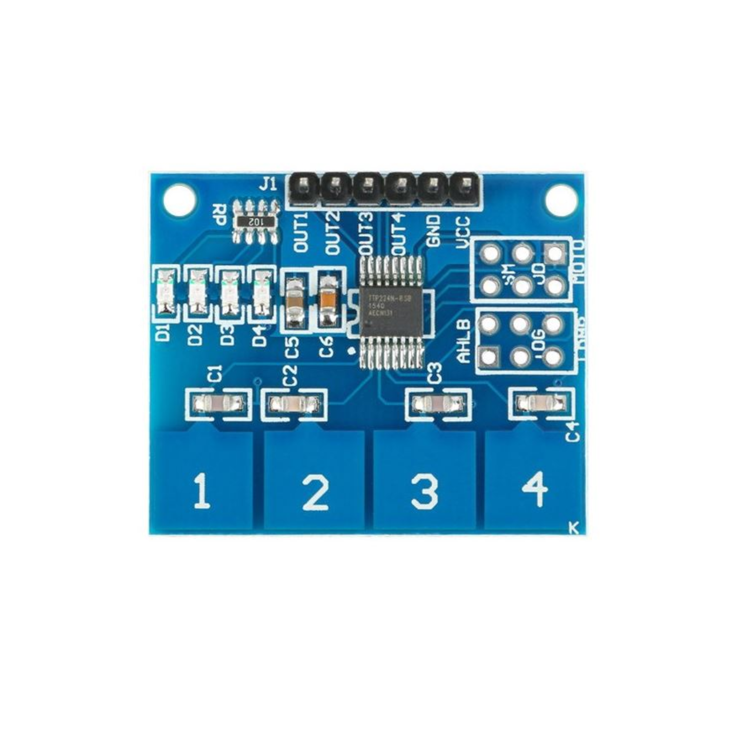 TTP224 4Way Switch Touch Sensor Capacitive Digital Touch Sensor Module Microcontroller PCB Touch Switch - NA062