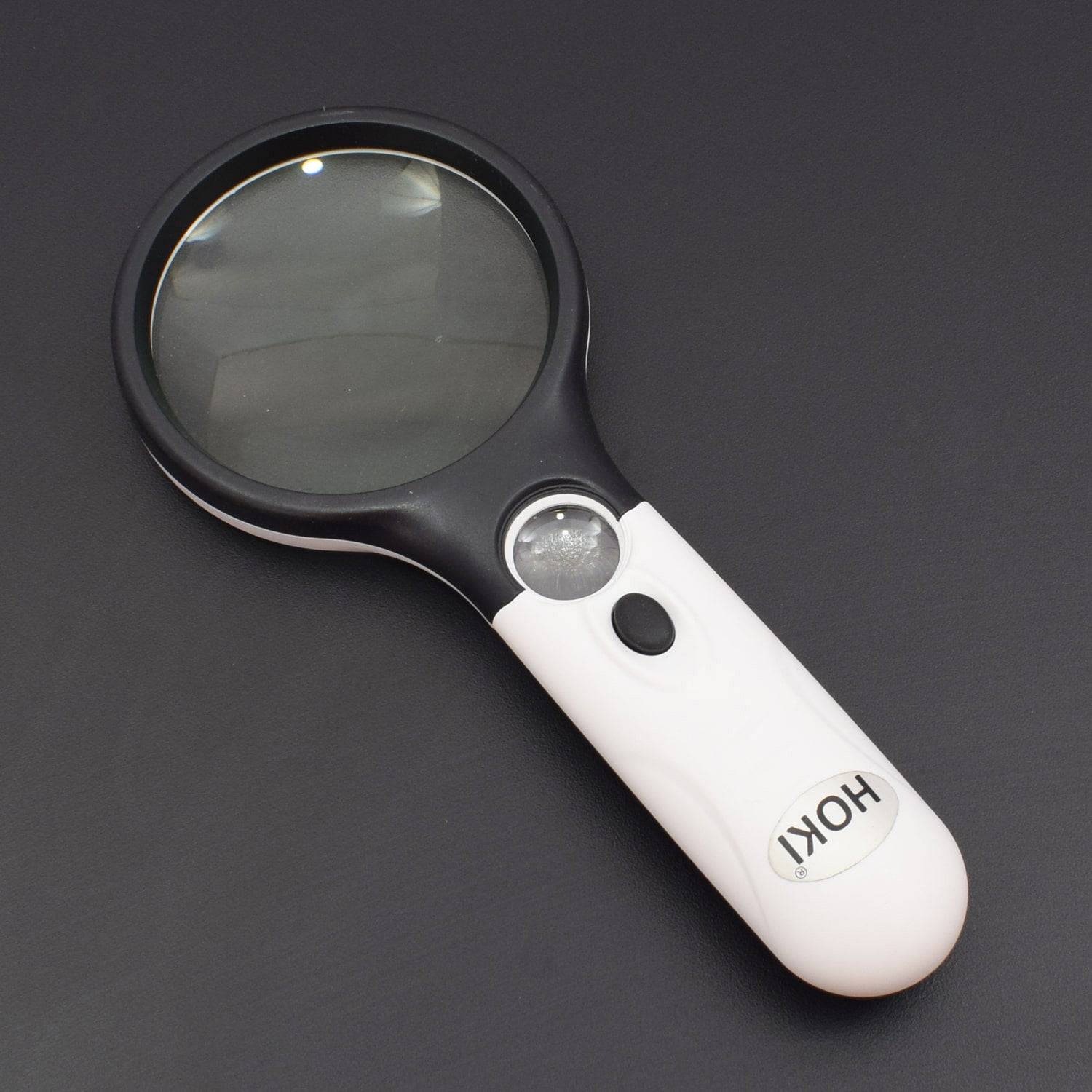 Magnifier 3 LED Light, Marrywindix 5X 20X Handheld Magnifier Reading Magnifying Glass Lens Jewelry Loupe White and Black - RS592