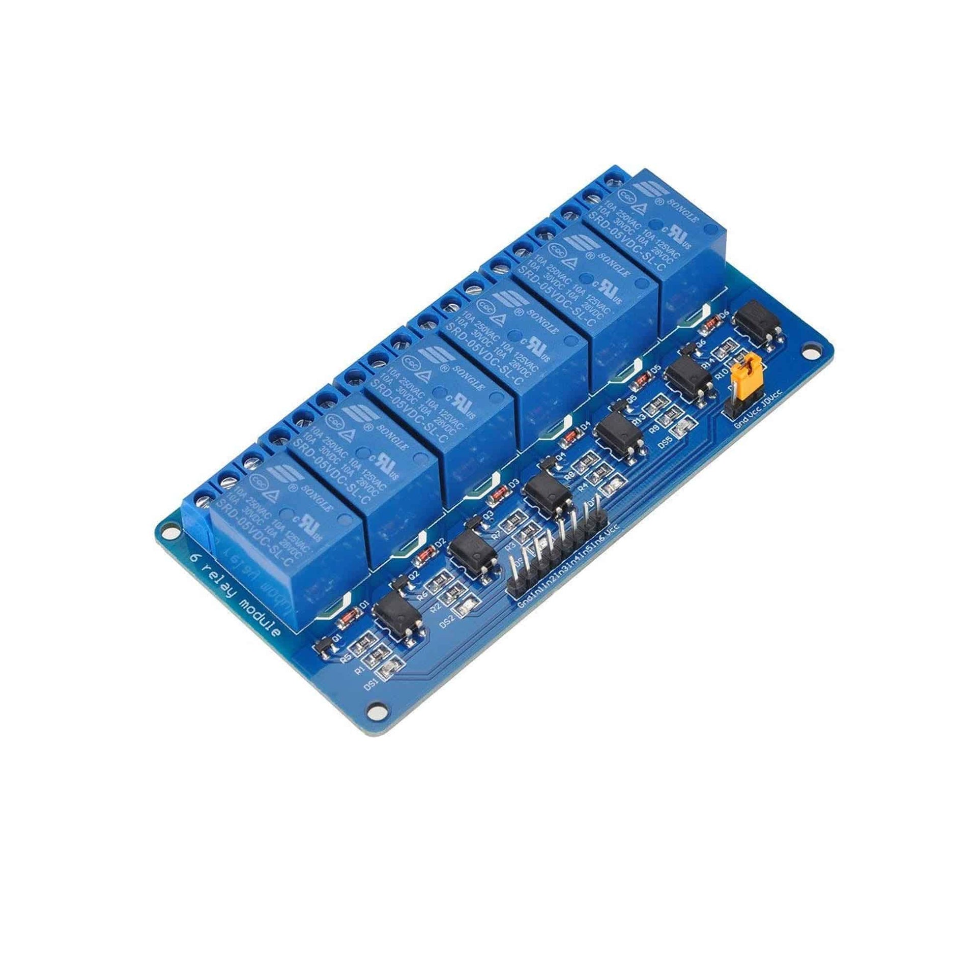 5V 6 Channel Relay Module 5V 6 Channel Low Level Relay Module with Light Coupling - AA027
