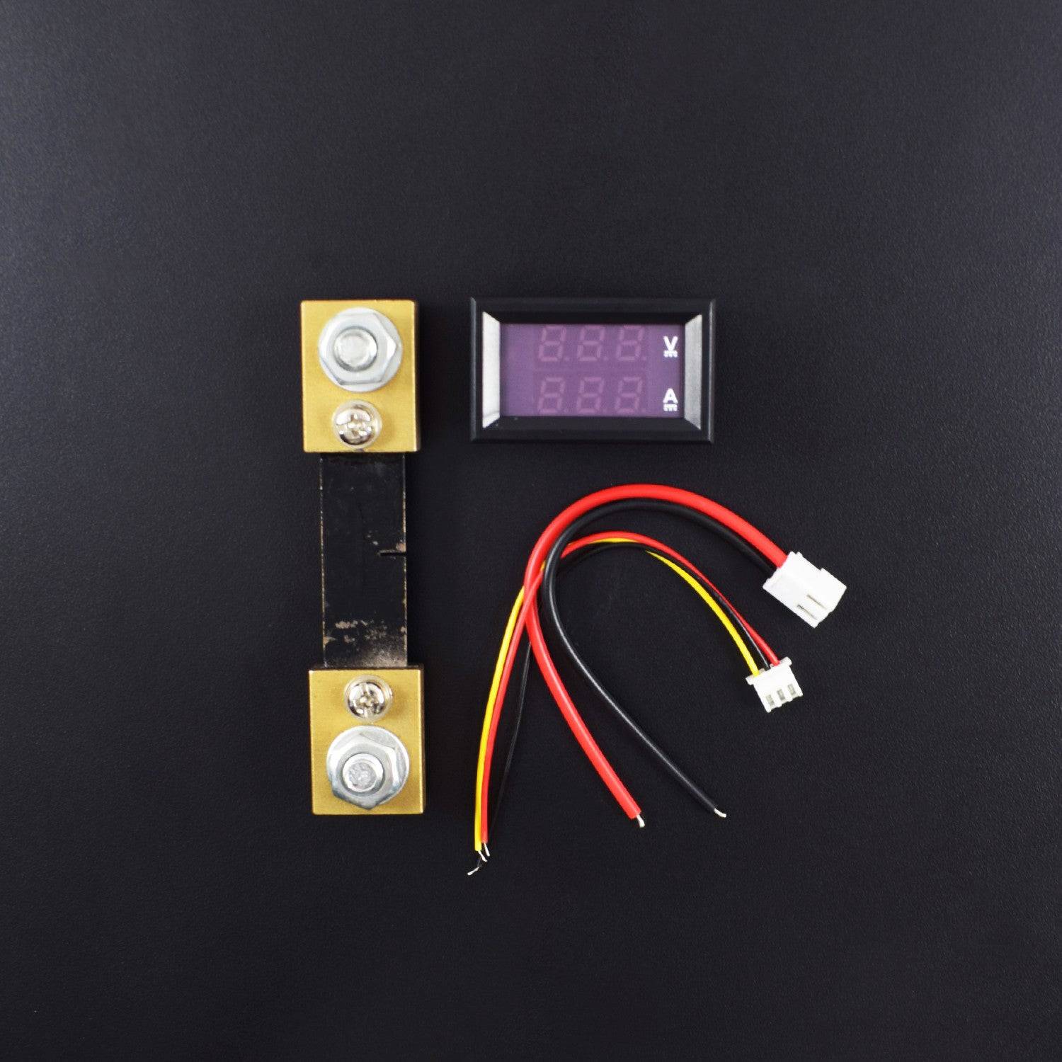 DC 0-100V/0-100A 0.28" Red & Blue LED Dual Display Digital Volt-Ammeter with Current Shunt- RS496