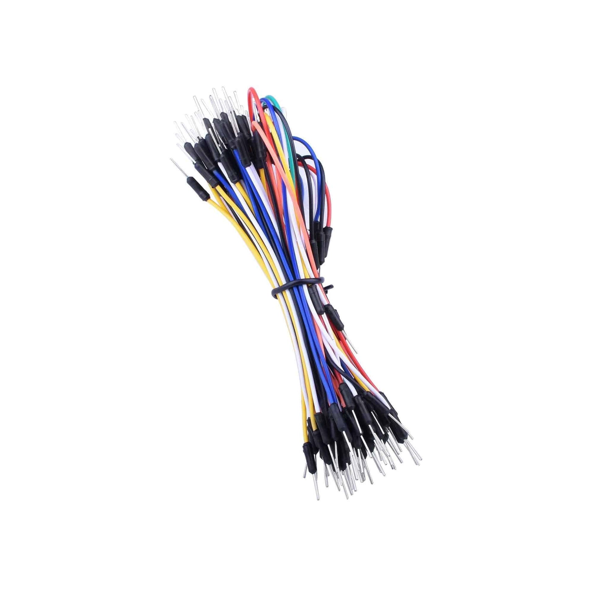 65pcs Jumper Wires 65pcs Flexible Jumper Wires Male to Male Flexible Breadboard Jumper Wires - 65 Pieces Pack - AA053/RS4618