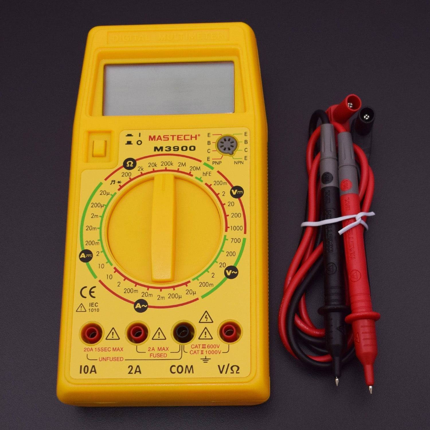 M3900 Medium Digital Multimeter AC/DC 30-range, 20A , AC + DC Volt , AC + DC A. , Resistance, Hfe - RS1110