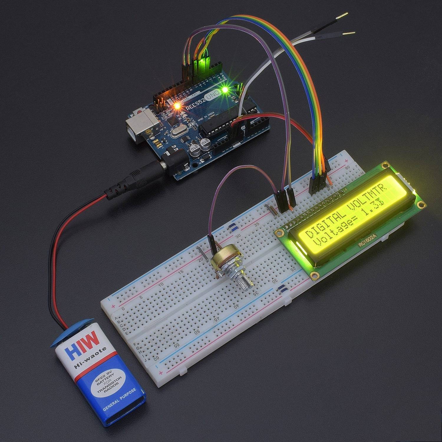 Make a Digital Voltmeter Using 16*2 LCD Display Interfacing with Arduino Uno - KT931
