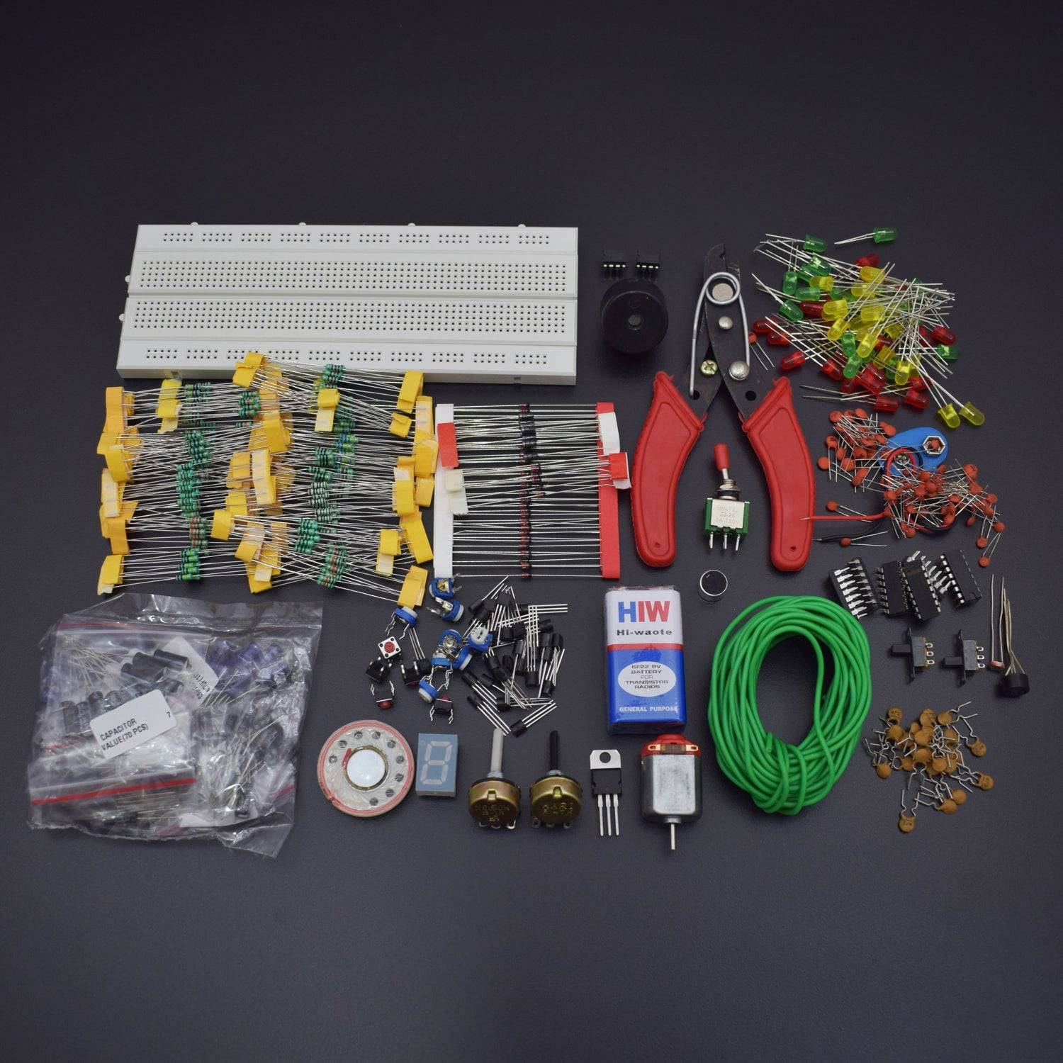Ultimate Electronics DIY Component kit (Resistors, Breadboard, Wires, Capacitors, Transistors )- KT1013