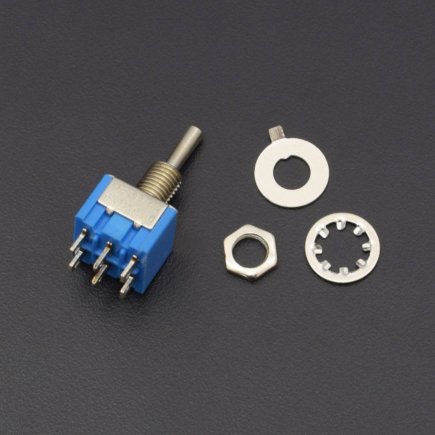 Mini MTS-203 6-Pin SPDT ON-OFF-ON 6A 125V AC Toggle Switches - AC117