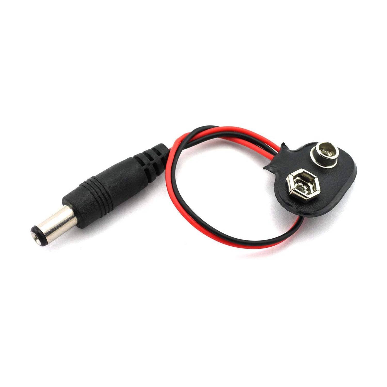 9V Battery Snapper Connector with Male DC Barrel Jack – Power Adapter Cable for Arduino, DIY Electronics, Breadboards & Robotics | Buy Online in India
