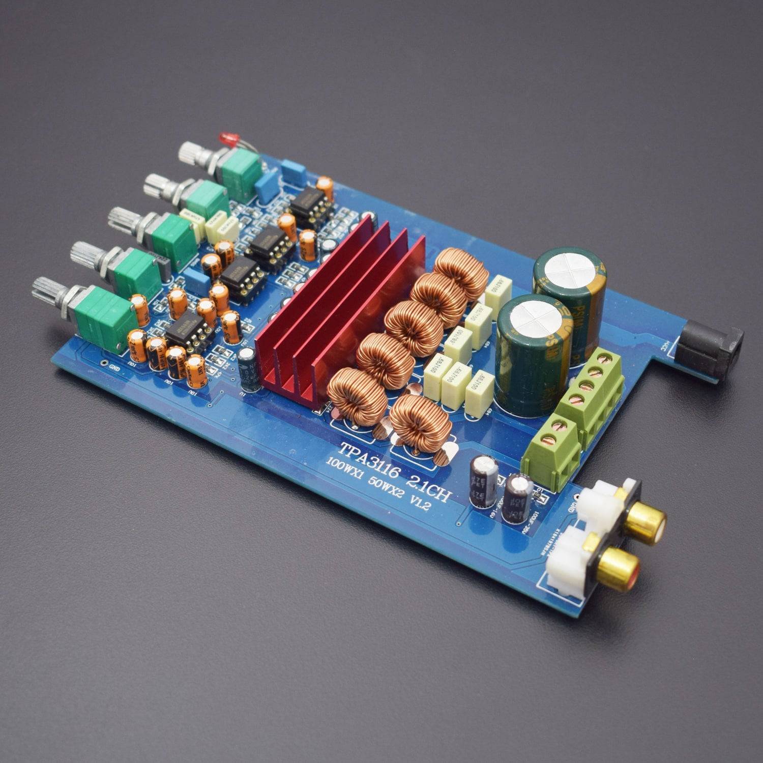 TPA3116D2 Hi-Fi 2.1 Channel Audio Digital Power Amplifier Stereo Amp Board 200W (2×50W + 100W) Subwoofer - RS1216