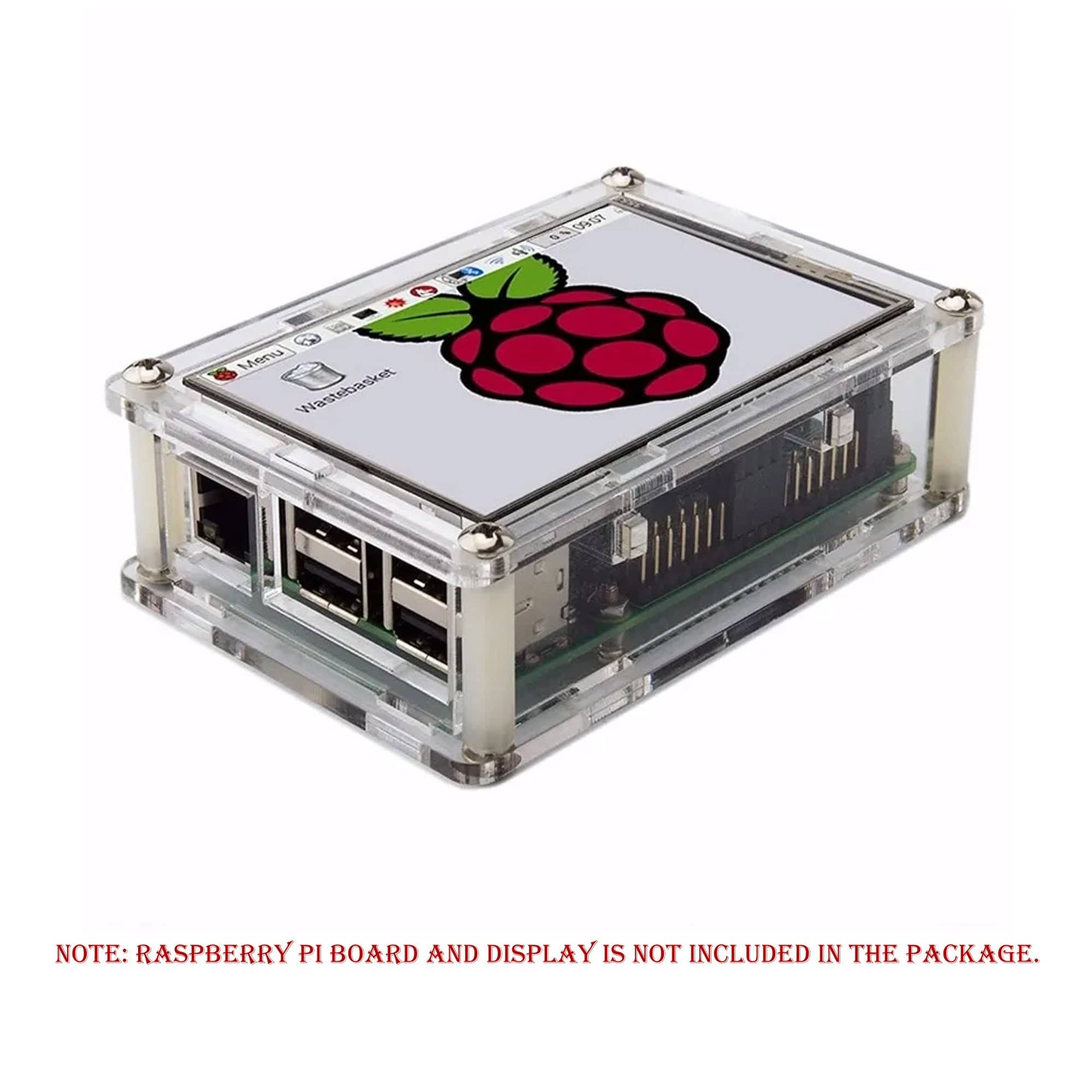 Raspberry Pi 3 3.5 inch LCD Case Clear Acrylic Protective Case for Raspberry Pi 3, 2 Model B and B+ 3.5 Inch LCD Touch Screen - RS1013