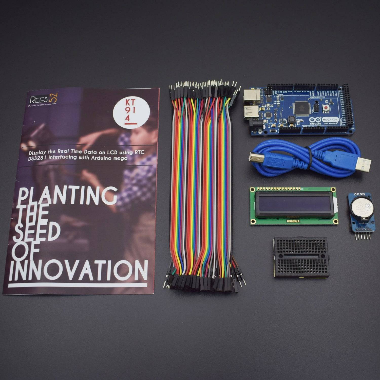 Display the Real Time Data on LCD using RTC DS3231 interfacing with Arduino - KT914