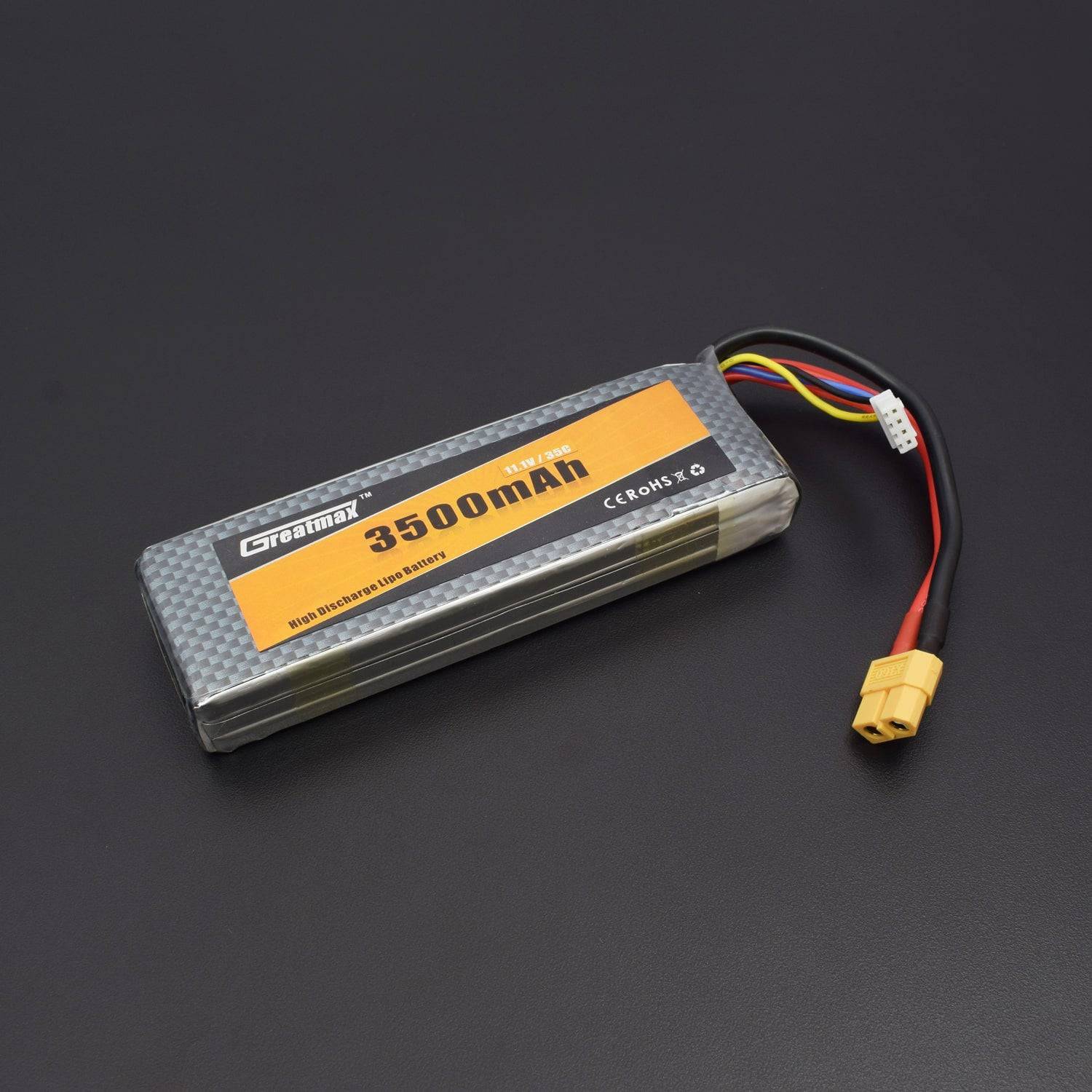 11.1V 3500mAh LiPo Battery 11.1V 3500mAh 3S Cell 25C LiPo Battery Pack XT 60 Connector Plug - RS477