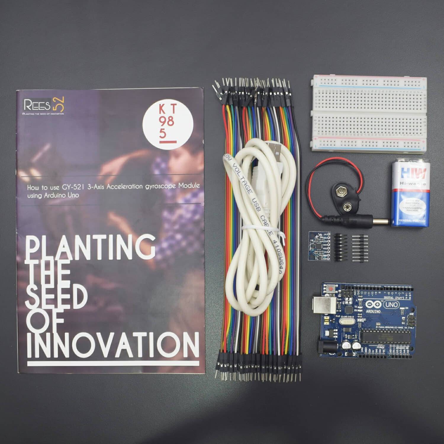 How to use GY-521 3-Axis Acceleration gyroscope Module using Arduino Uno - KT985