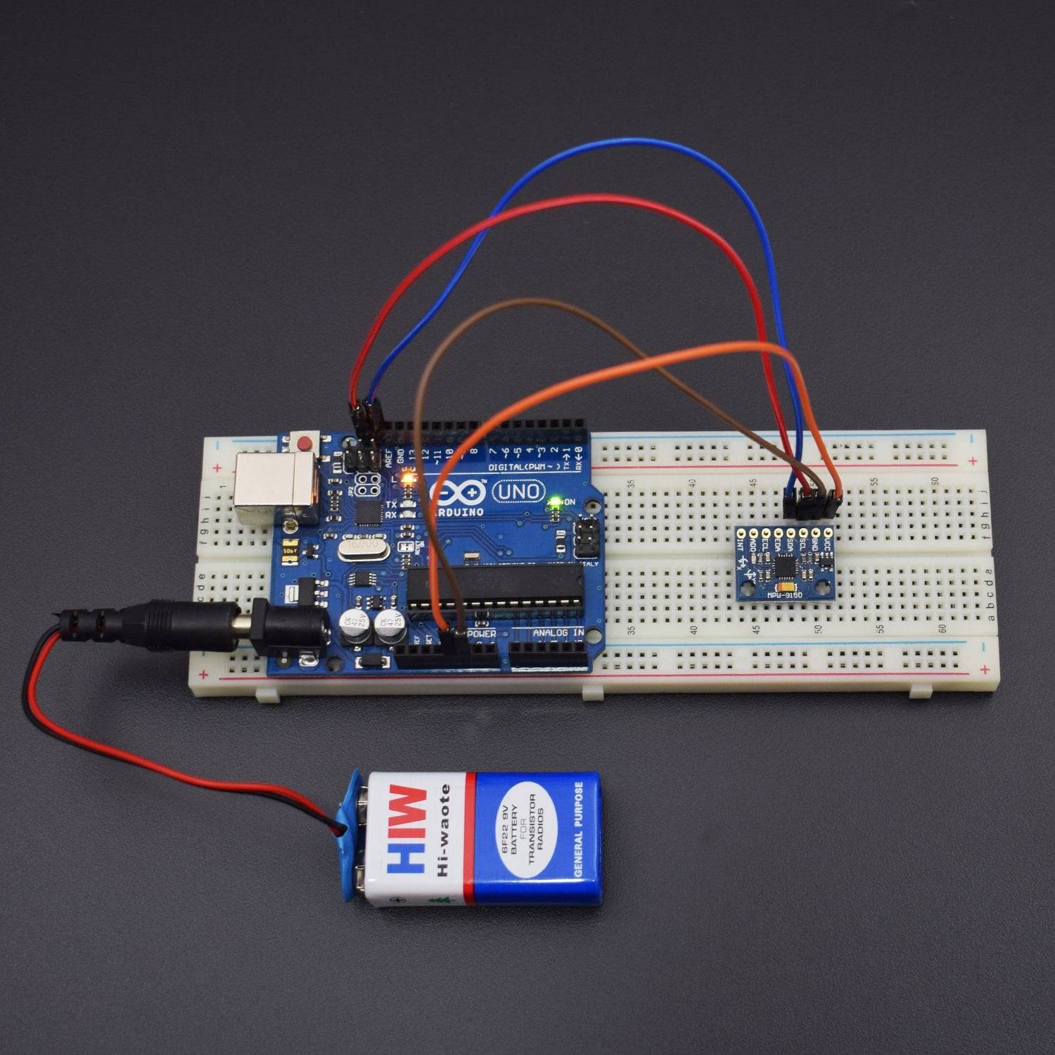 Test a GY-9150 MPU-9150 3-Axis Electronic Compass Acceleration Gyroscope Module Interfacing with Arduino Uno - KT701
