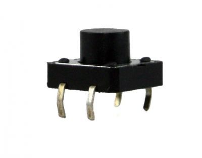 4 Pinli Push Buton - Siyah (12x12x4 mm)