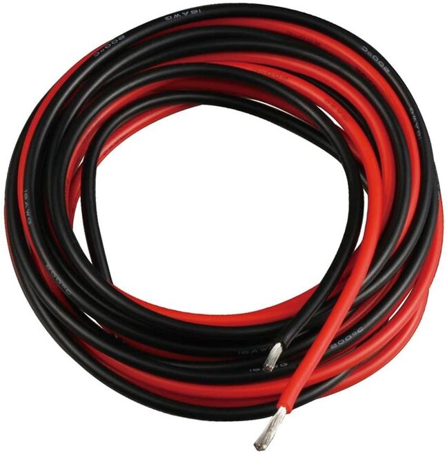 16 AWG 1 Metre Siyah ve Kırmızı Silikon Kablo