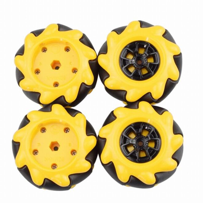 Mecanum Tekerlek Seti 60mm-K - Sarı (4 Adet)