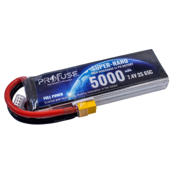 7.4V 2S Lipo Pil-Batarya 5000 mAh 65C