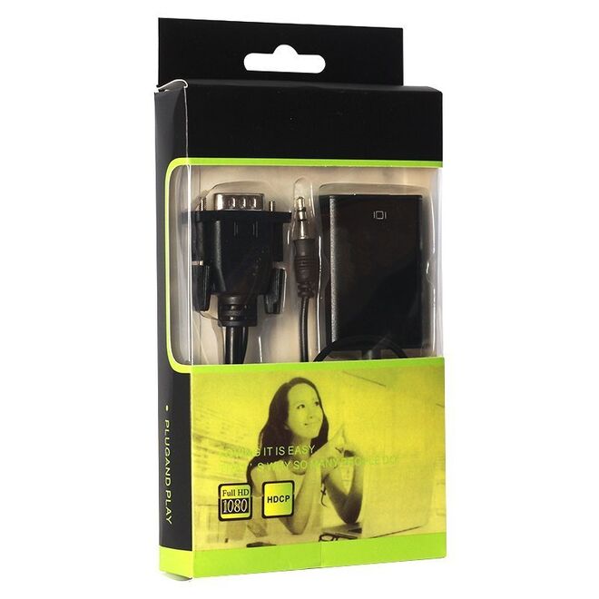 Power Master VGA To HDMI Dönüştürücü Kablo