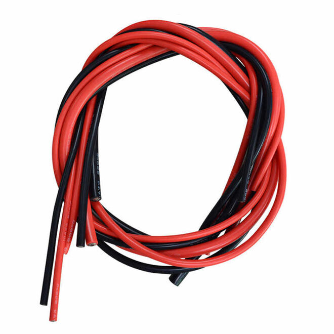 10 AWG 1 Metre Siyah ve Kırmızı Silikon Kablo