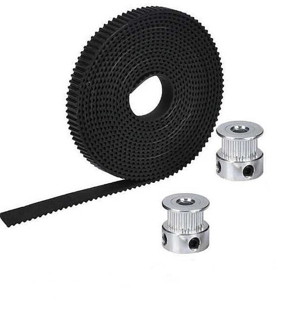 Kayış, Kasnak Seti - GT2 20 Diş Kasnak, GT2 6 mm Kayış 2m