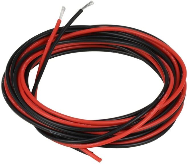 18 AWG 1 Metre Siyah ve Kırmızı Silikon Kablo