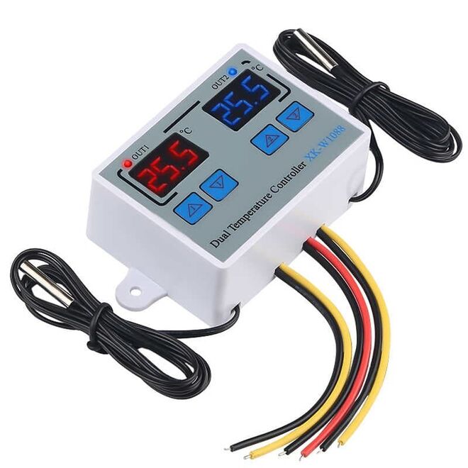 XK-W1088 İkili Dijital Sıcaklık Kontrollü Termostat - 12V/DC 120W