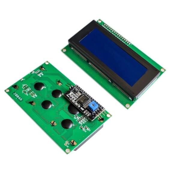 20x4 LCD Ekran - I2C Lehimli Mavi Display
