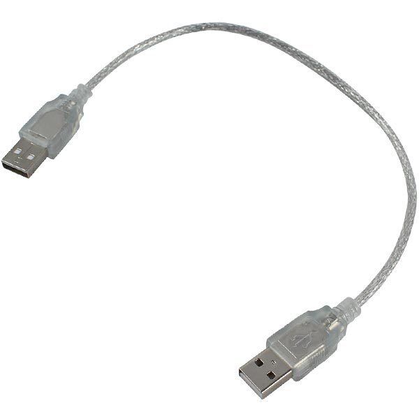 USB Erkek-Erkek Kablo 50 CM Şeffaf