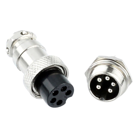 Conector Mike GX16 5 Vias Macho e Fêmea