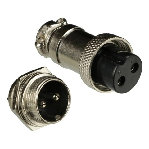 Conector Mike GX16 2 Vias Macho e Fêmea