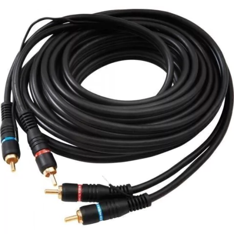 Cabo 2+2 RCA Macho 5,0m com Fio Terra