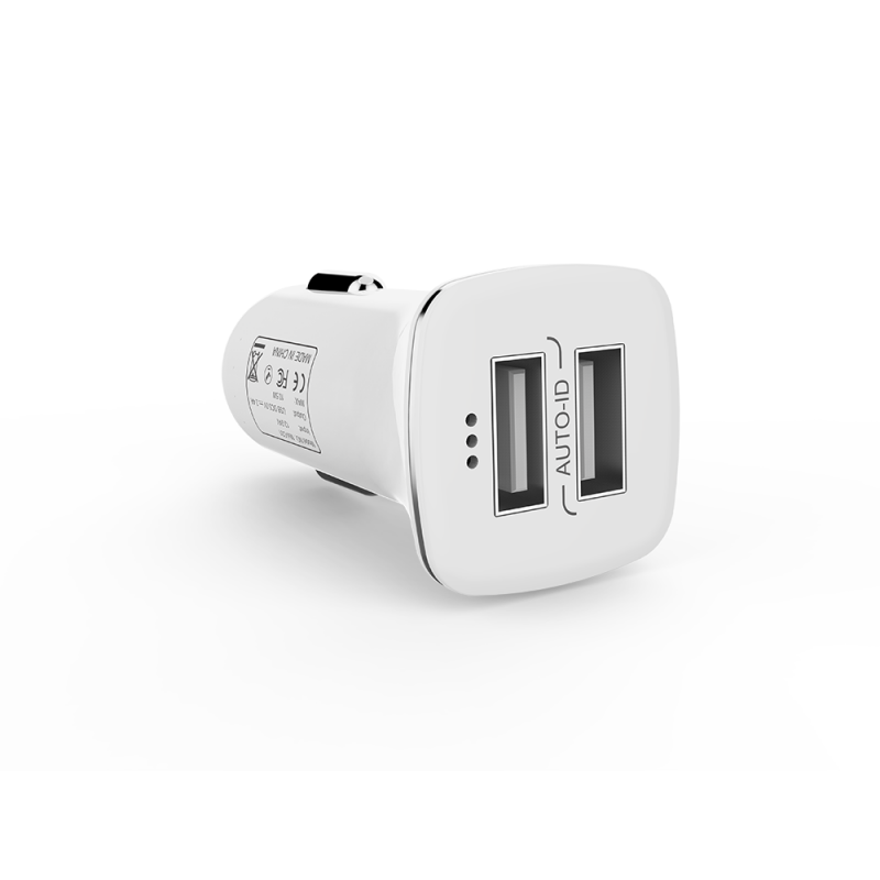 Car socket charger 2.4A/5V, 12/24V, with Micro USB cable, 2 x USB