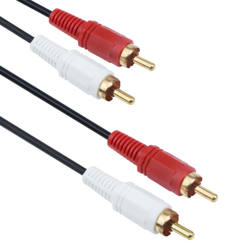 Audio cable 2xRCA M/M, 1.5m, DeTech, High Quality