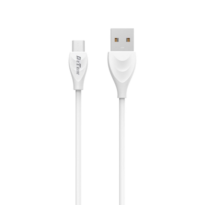 Data Cable DE-24M, Micro USB, 1.0m, White
