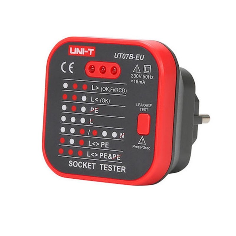 MAINS SOCKET Relay Control TESTER UT-07B-EU UNI-T