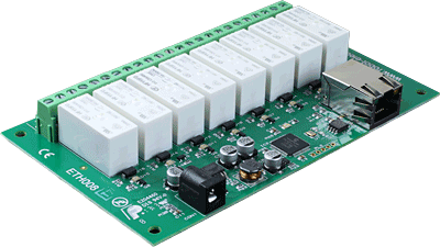 ETH008 - 8 relay outputs at 16A