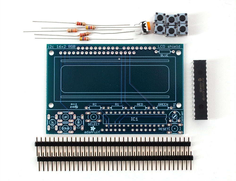 Adafruit I2C Controlled + Keypad Shield Kit for 16x2 LCD
